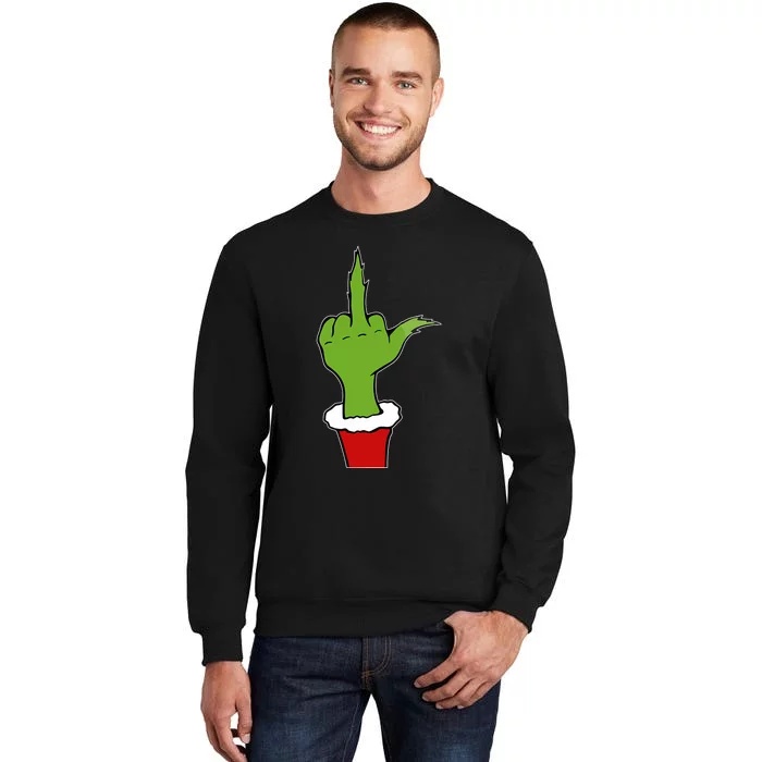 Funny Christmas Naughty Elf Adult Humor Anti Christmas Tall Sweatshirt