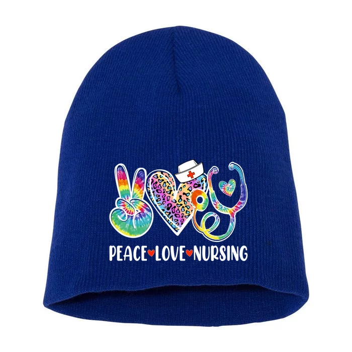 Funny Cute Nurse Peace Love Nursing Stethoscope Nurse Week Meaningful Gift Short Acrylic Beanie