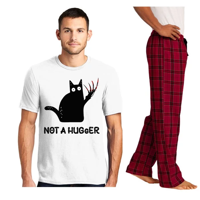 Funny Cat Not A Hugger Sarcastic Cat Saying Humor Joke Pajama Set