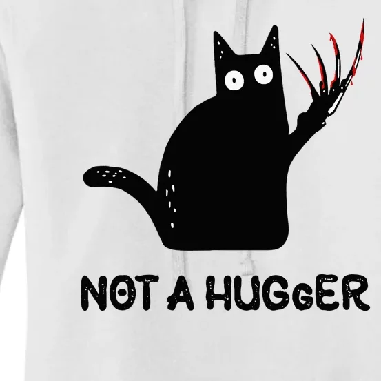 Funny Cat Not A Hugger Sarcastic Cat Saying Humor Joke Women's Pullover Hoodie