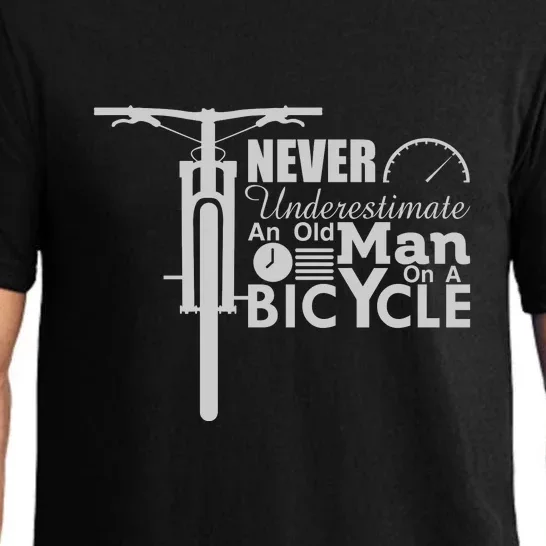 Funny Cyling Never Underestimate An Old Guy On A Bicycle Gift Pajama Set