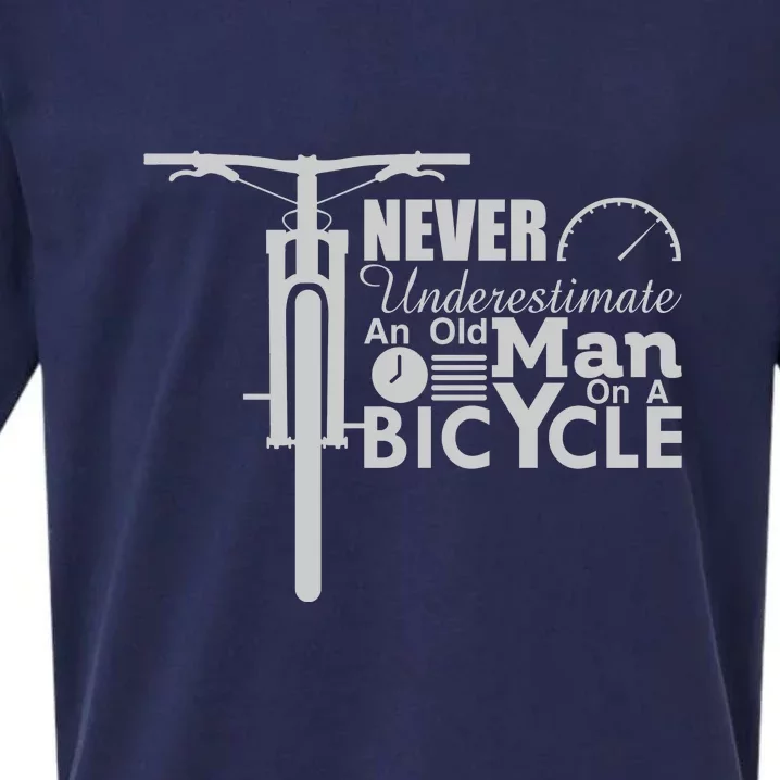 Funny Cyling Never Underestimate An Old Guy On A Bicycle Gift Sueded Cloud Jersey T-Shirt