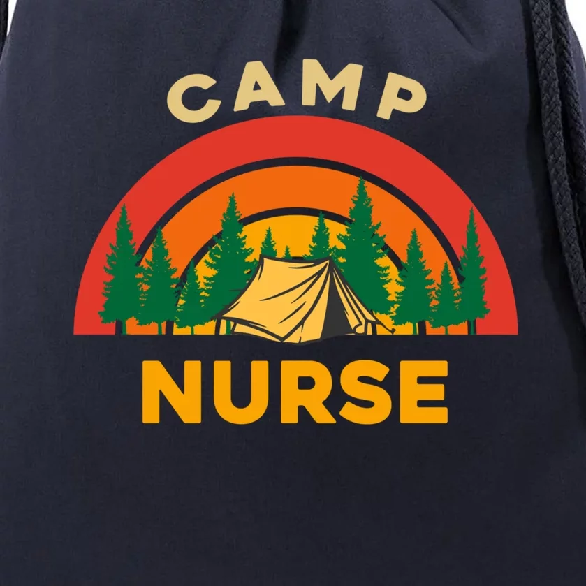 Funny Camp Nurse Matching Nurse Camping Lover Summer Camp Gift Drawstring Bag