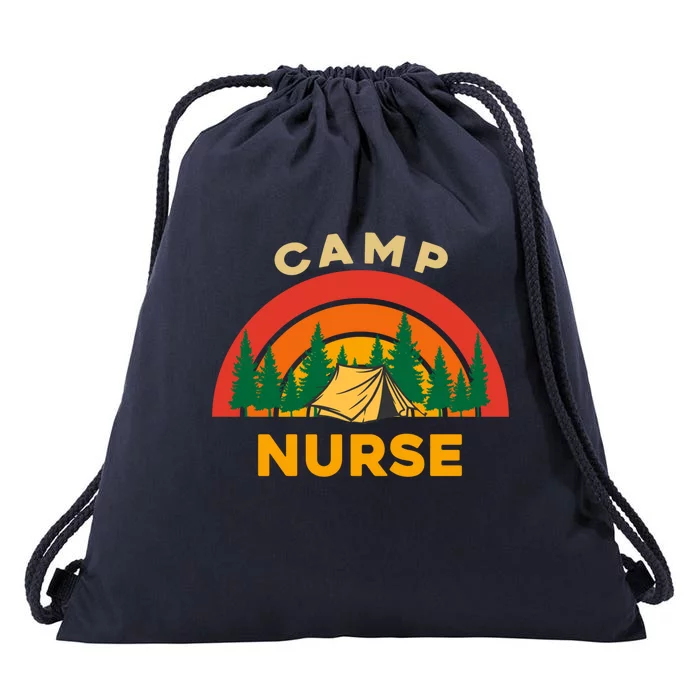 Funny Camp Nurse Matching Nurse Camping Lover Summer Camp Gift Drawstring Bag