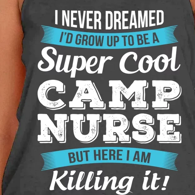 Funny Camp Nurse Funny Gift Women's Knotted Racerback Tank