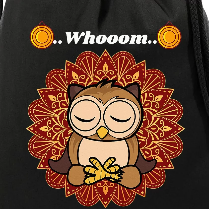 Funny Cute Owl Whom Design Drawstring Bag