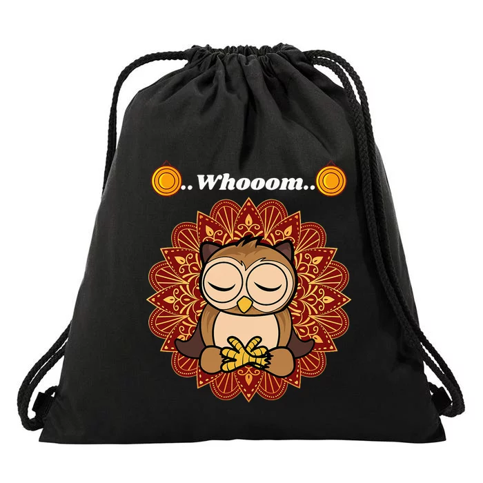 Funny Cute Owl Whom Design Drawstring Bag