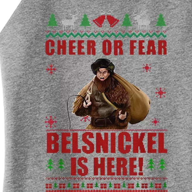 Funny Cheer Or Fear Belsnickel Is Here Christmas Ugl Funny Xmas Women’s Perfect Tri Rocker Tank