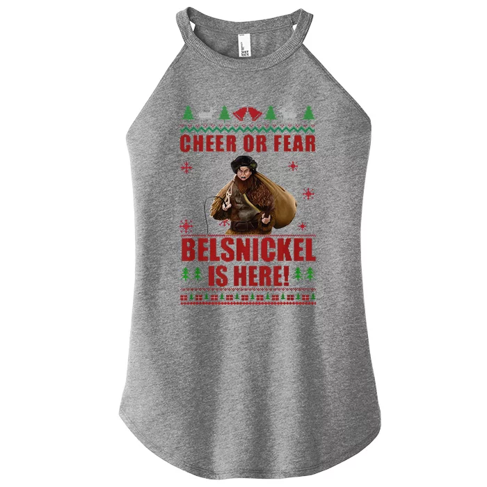 Funny Cheer Or Fear Belsnickel Is Here Christmas Ugl Funny Xmas Women’s Perfect Tri Rocker Tank