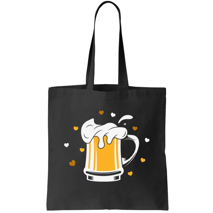 Full Cup Of Beer And Foam Drinking Love Valentine Gift For Valentine Day Tote Bag