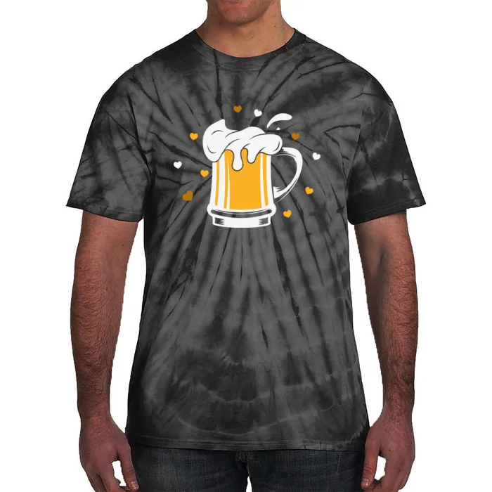 Full Cup Of Beer And Foam Drinking Love Valentine Gift For Valentine Day Tie-Dye T-Shirt