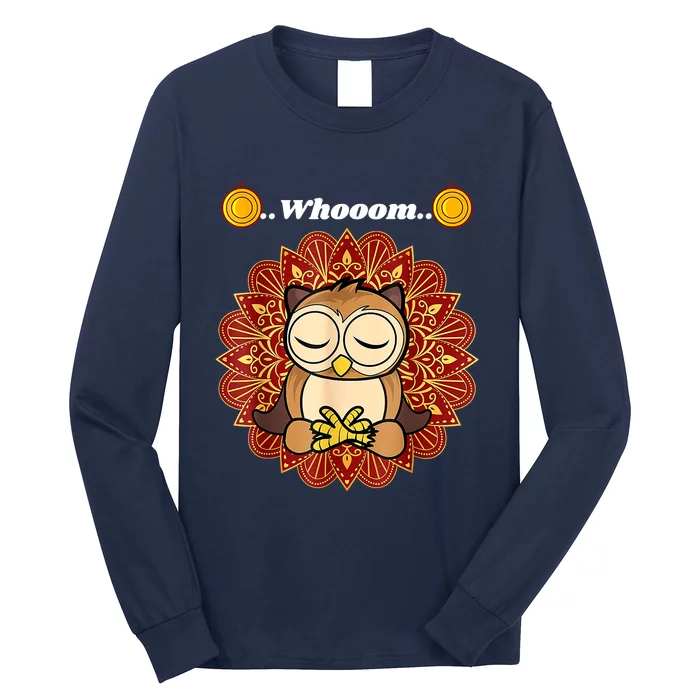 Funny Cute Owl Whom Design Long Sleeve Shirt