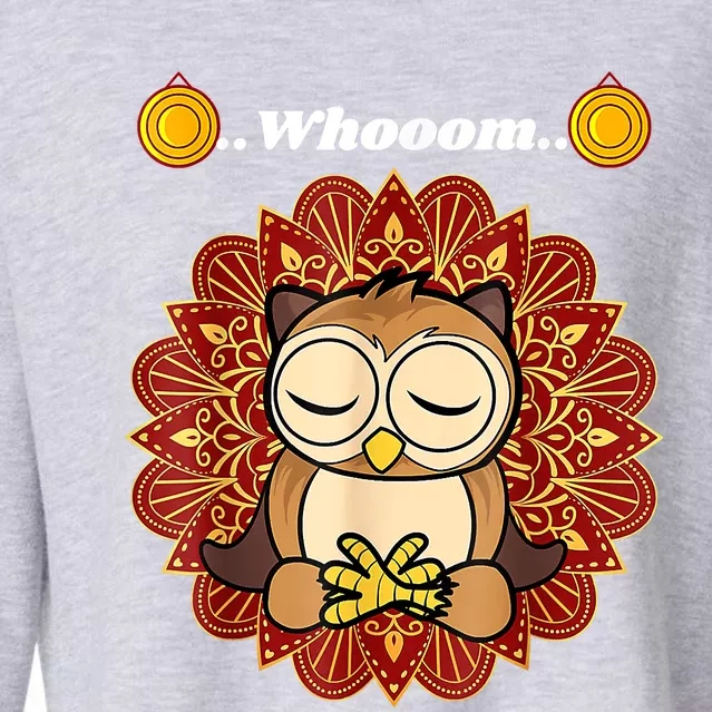 Funny Cute Owl Whom Design Cropped Pullover Crew