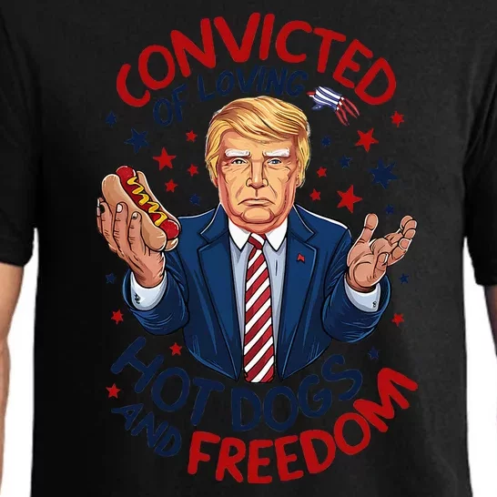 Funny Convicted Of Loving Hot Dogs And Freedom Pajama Set