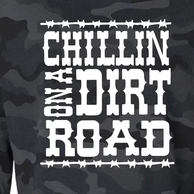 Funny Chillin On A Dirt Road Country Music Cropped Pullover Crew