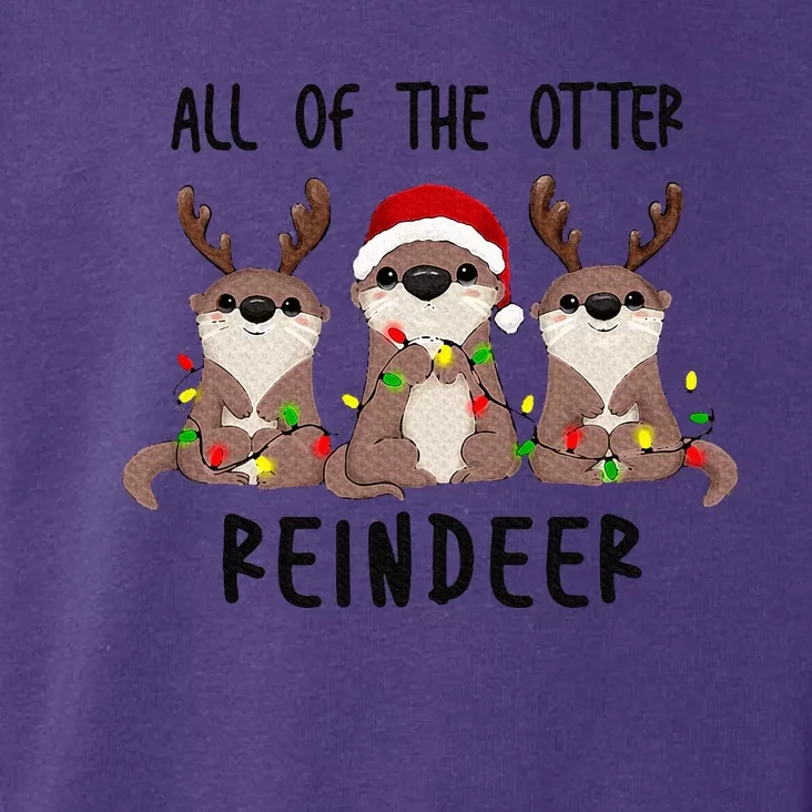 Funny Christmas Otters Cute All of the Otter Reindeer Toddler Hoodie