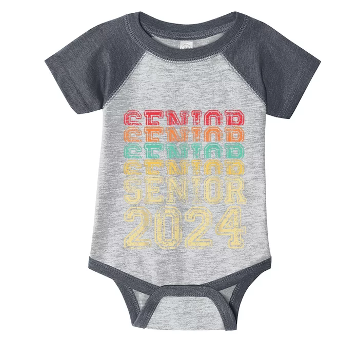 Funny Class Of 2024 Graduate Vintage Senior 24 Party Him Her Infant Baby Jersey Bodysuit