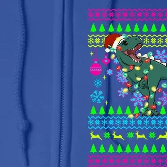 Funny Christmas Outfit Ugly Christmas Trex Great Gift Full Zip Hoodie