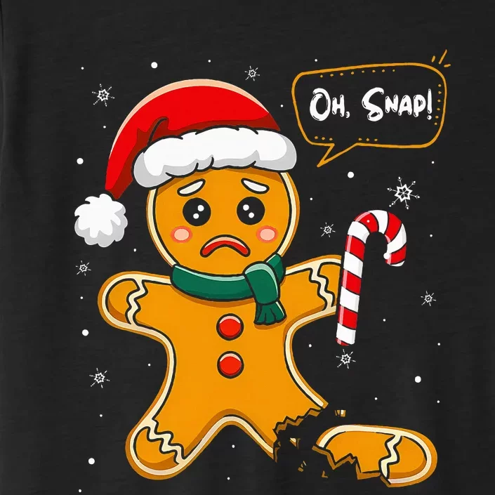 Funny Christmas Oh Snap Gingerbread Man Cookie X Mas Pjs ChromaSoft Performance T-Shirt