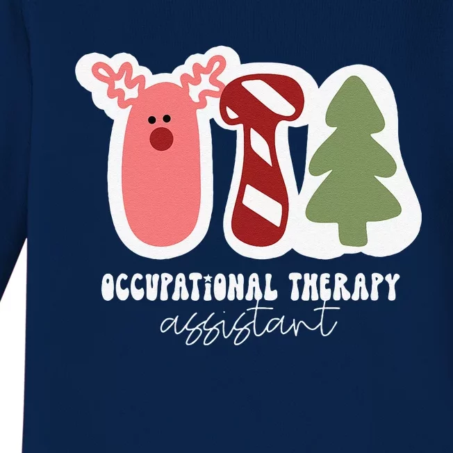 Funny Christmas OTA Santa Occupational Therapy Assistant Baby Long Sleeve Bodysuit