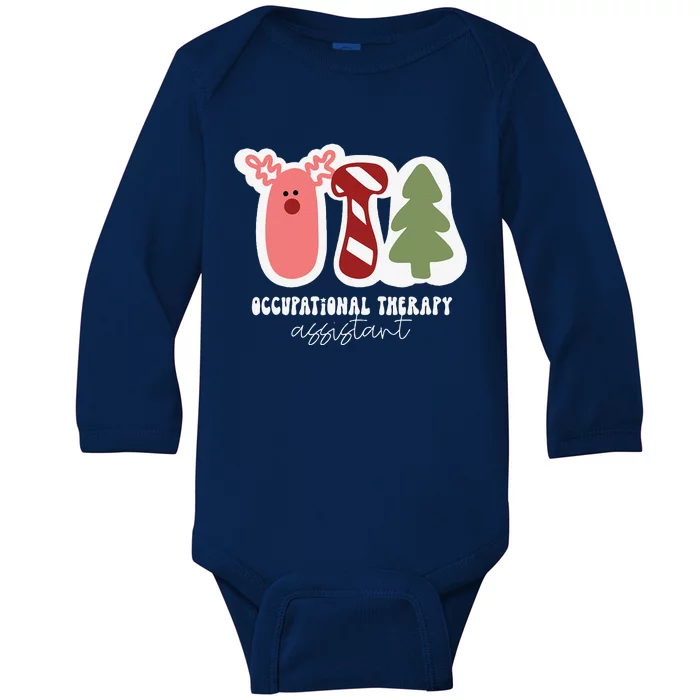 Funny Christmas OTA Santa Occupational Therapy Assistant Baby Long Sleeve Bodysuit