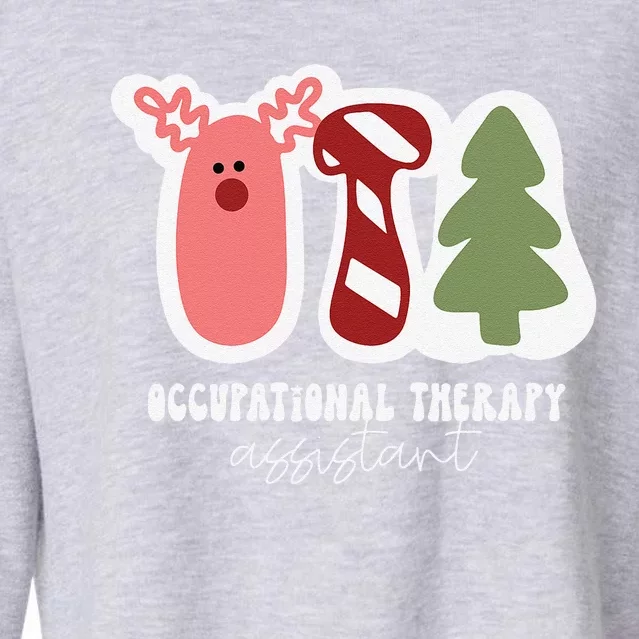 Funny Christmas OTA Santa Occupational Therapy Assistant Cropped Pullover Crew