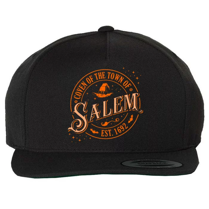 Funny Covent Of Salem Broom And Witch Hat Halloween Great Gift Wool Snapback Cap