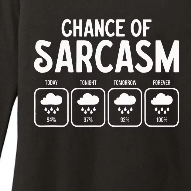 Funny Chance Of Sarcasm Weather Forecast Sarcastic Humor Womens CVC Long Sleeve Shirt