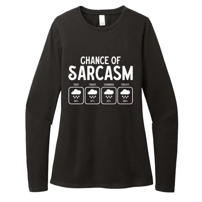 Funny Chance Of Sarcasm Weather Forecast Sarcastic Humor Womens CVC Long Sleeve Shirt