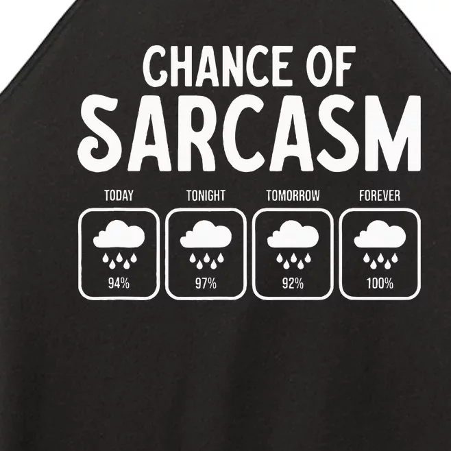 Funny Chance Of Sarcasm Weather Forecast Sarcastic Humor Women’s Perfect Tri Rocker Tank