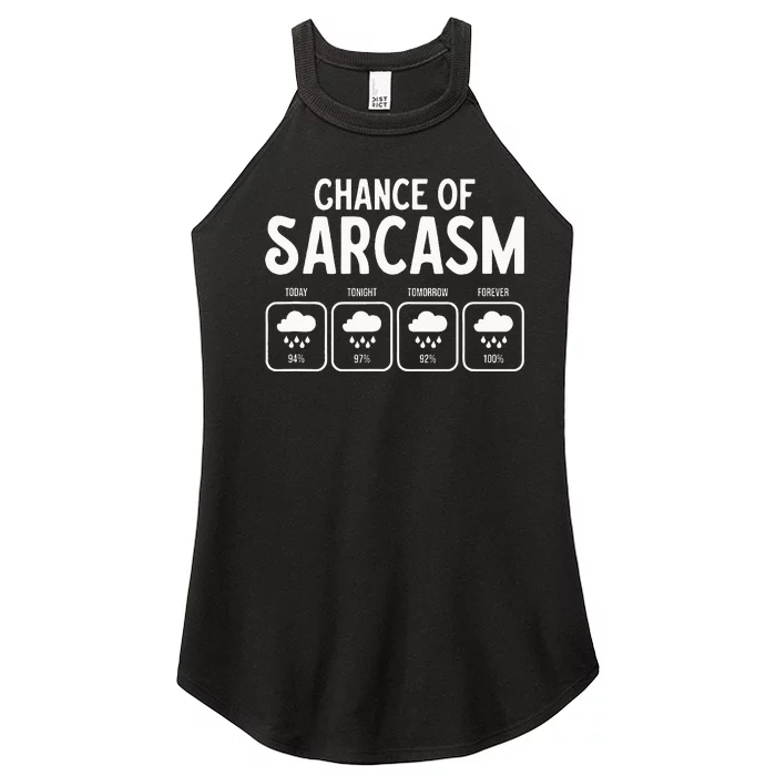 Funny Chance Of Sarcasm Weather Forecast Sarcastic Humor Women’s Perfect Tri Rocker Tank