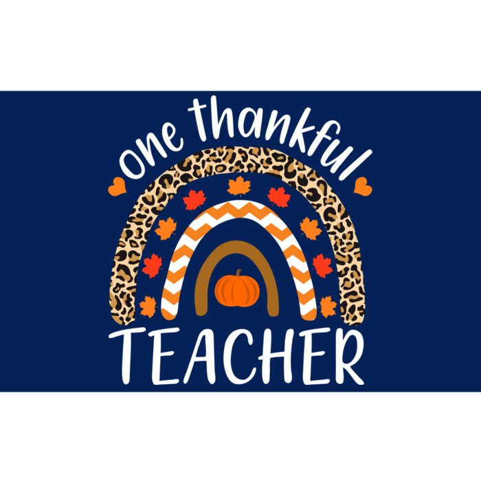 Funny Cute One Thankful Teacher, Autumn Fall Leopard Design Bumper Sticker