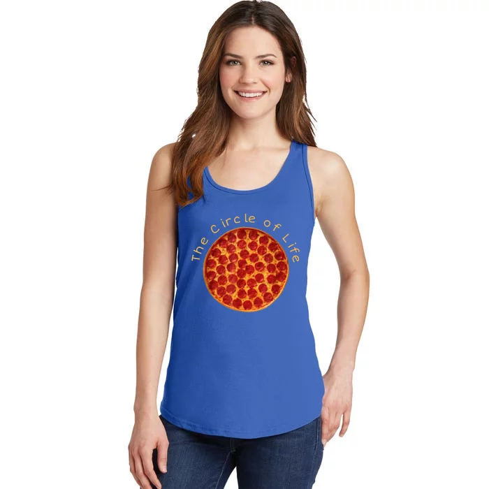 Funny Circle Of Life Gift Funny Pizza Lover Gift Pepperoni Lovers Gift Ladies Essential Tank