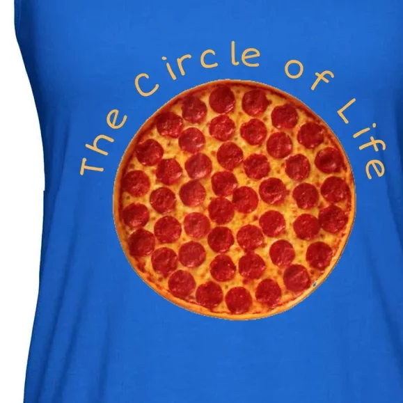 Funny Circle Of Life Gift Funny Pizza Lover Gift Pepperoni Lovers Gift Ladies Essential Flowy Tank