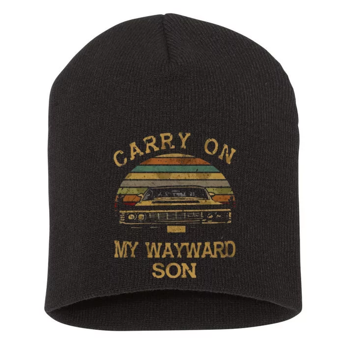 Funny Carry On My Wayward Son Vintage Supernatural Short Acrylic Beanie