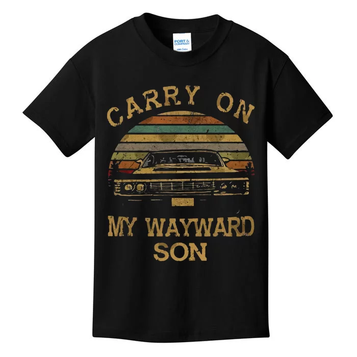 Funny Carry On My Wayward Son Vintage Supernatural Kids T-Shirt