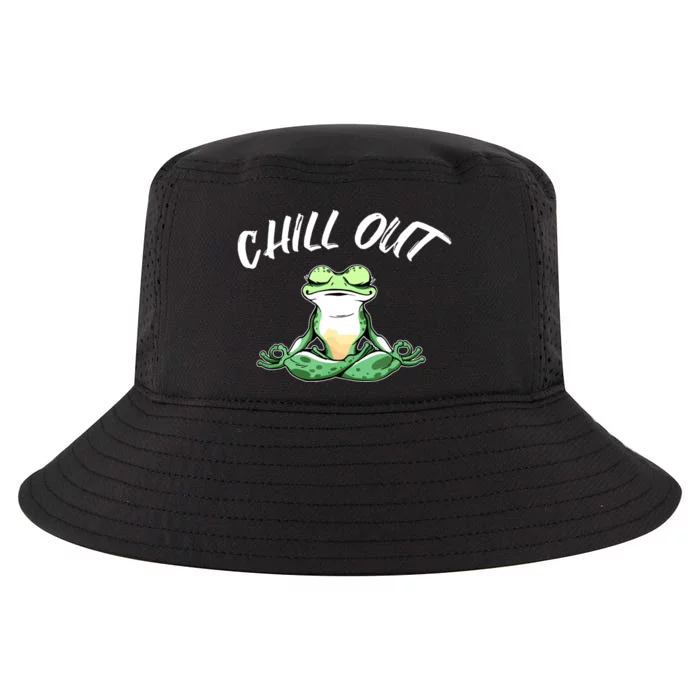 Frog Chill Out Funny Meditation Yoga Cool Comfort Performance Bucket Hat