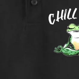 Frog Chill Out Funny Meditation Yoga Dry Zone Grid Performance Polo