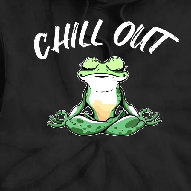 Frog Chill Out Funny Meditation Yoga Tie Dye Hoodie