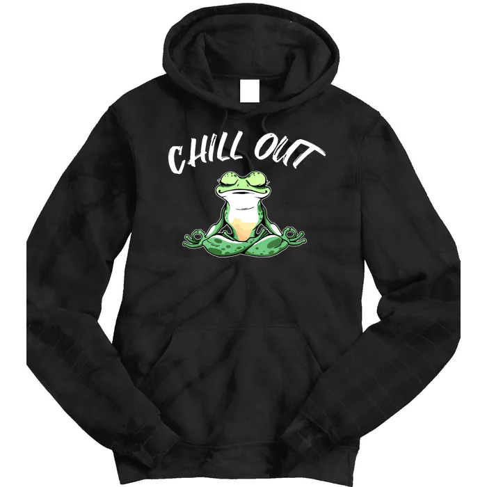 Frog Chill Out Funny Meditation Yoga Tie Dye Hoodie