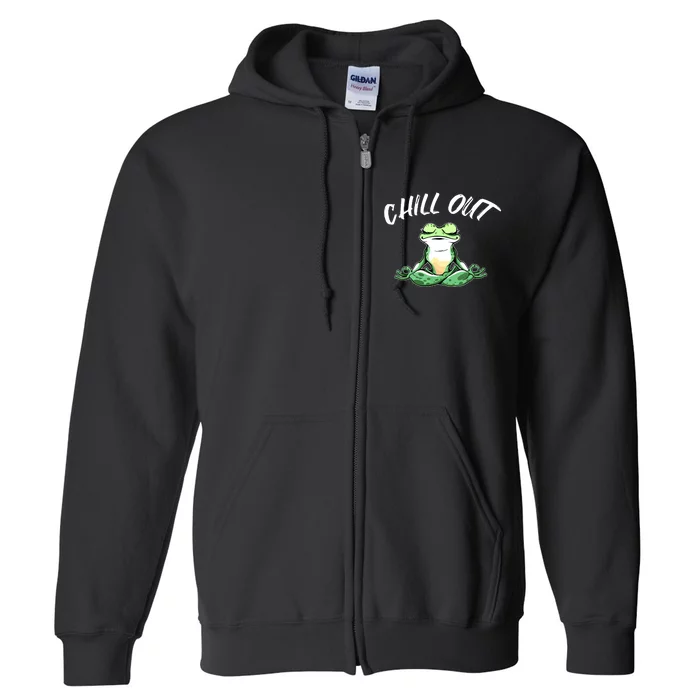 Frog Chill Out Funny Meditation Yoga Full Zip Hoodie