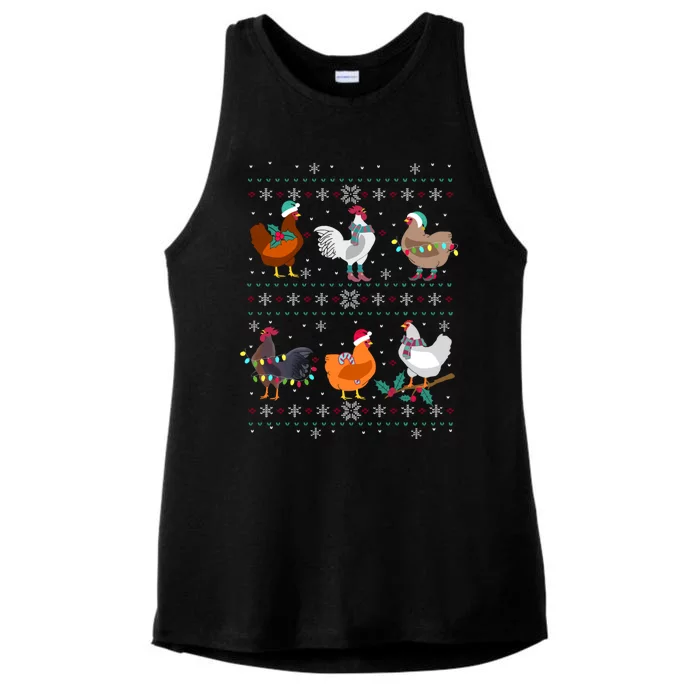 Funny Chicken Owner Birb Memes Farmer Ugly Christmas Chicken Ladies Tri-Blend Wicking Tank