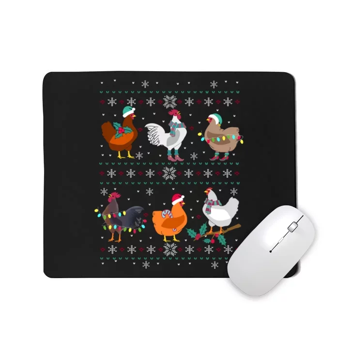 Funny Chicken Owner Birb Memes Farmer Ugly Christmas Chicken Mousepad