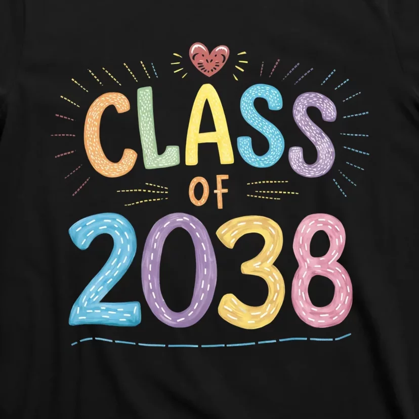 Funny Class Of 2038 Grow With Me First Day Of School T-Shirt