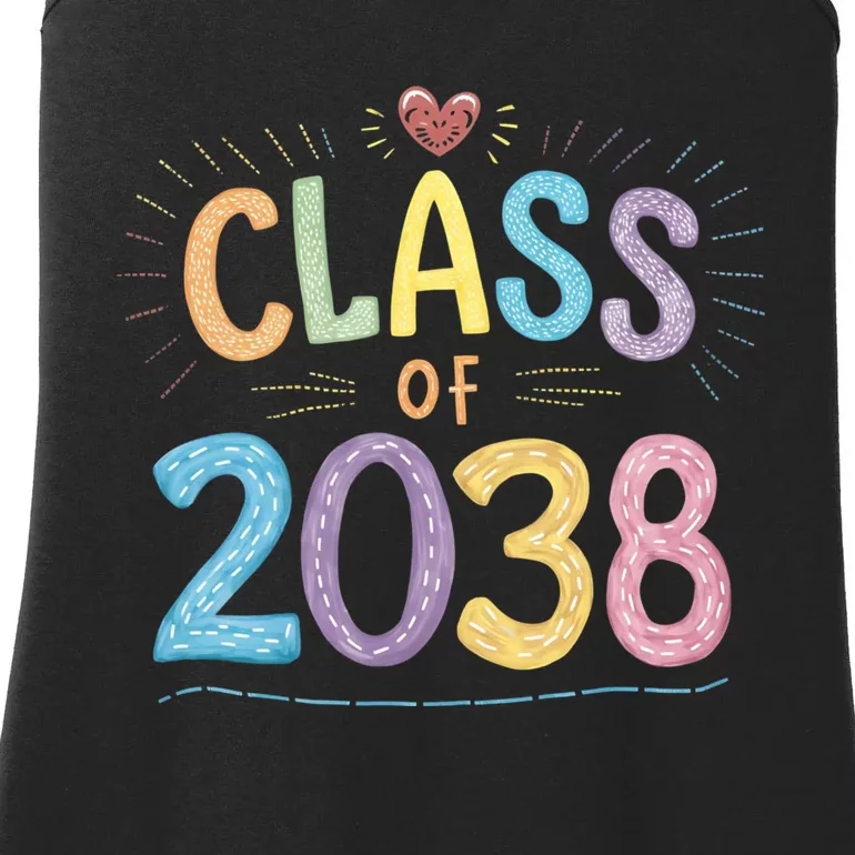 Funny Class Of 2038 Grow With Me First Day Of School Ladies Essential Tank