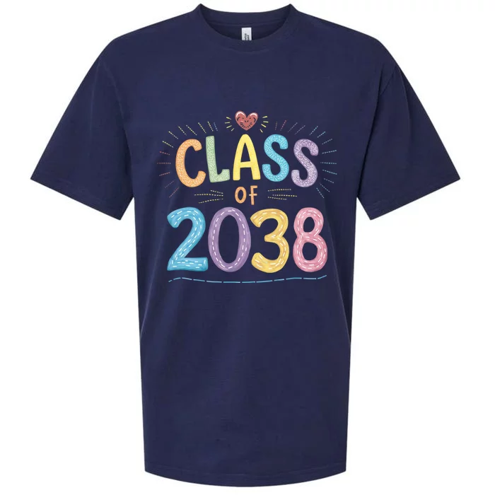 Funny Class Of 2038 Grow With Me First Day Of School Sueded Cloud Jersey T-Shirt