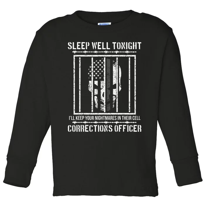 Funny Corrections Officer Proud Correctional Officer Toddler Long Sleeve Shirt