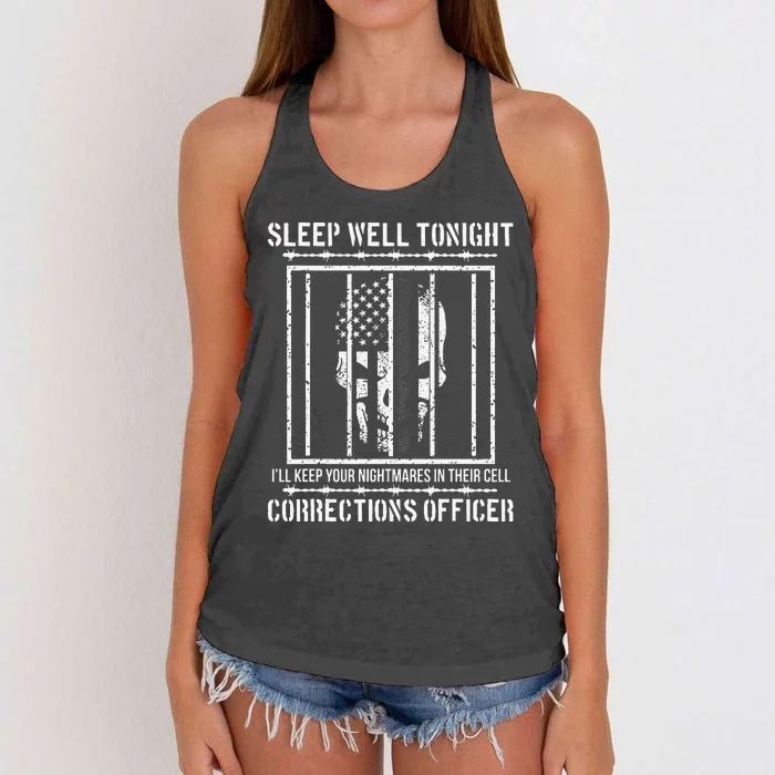 Funny Corrections Officer Proud Correctional Officer Women's Knotted Racerback Tank