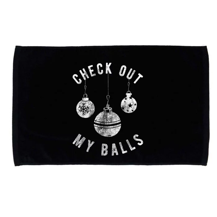 Funny Check Out My Balls Dirty Christmas Pajama Xmas Microfiber Hand Towel