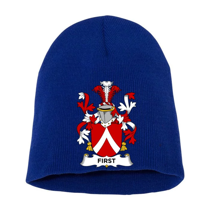 First Coat Of Arms Gift Family Crest Gift Short Acrylic Beanie